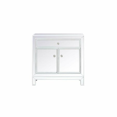 ELEGANT DECOR 29 in. Transitional Mirrored Cabinet, White MF71034WH